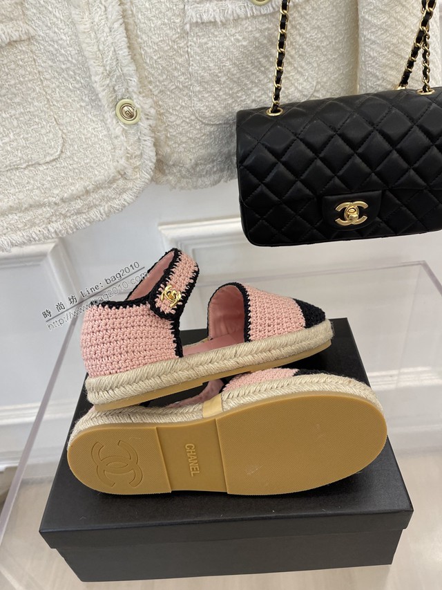Chanel香奈兒2022春夏爆款高品質新款手工編織漁夫涼鞋 dx3007